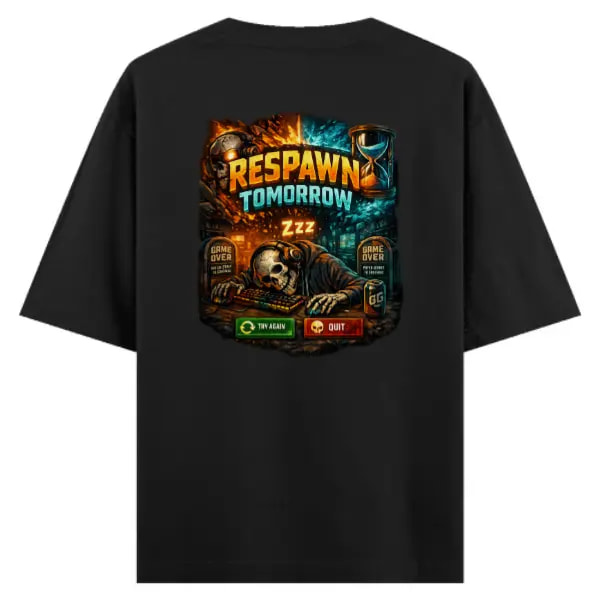"RESPAWN" — Gaming Streetwear Unisex Oversized Classic T-Shirt view 2