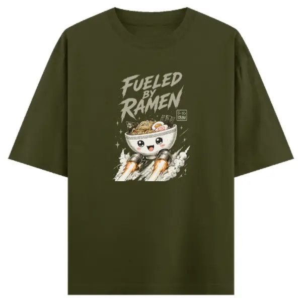 "Fueled By Ramen." — Rocket Bowl Foodie Tee Unisex Oversized Classic T-Shirt